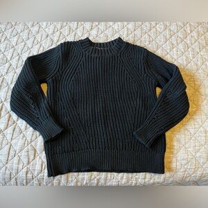 Everlane Texture Cotton Crewneck Sweater Black XS